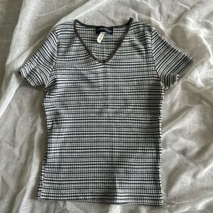 Striped V-Neck Top